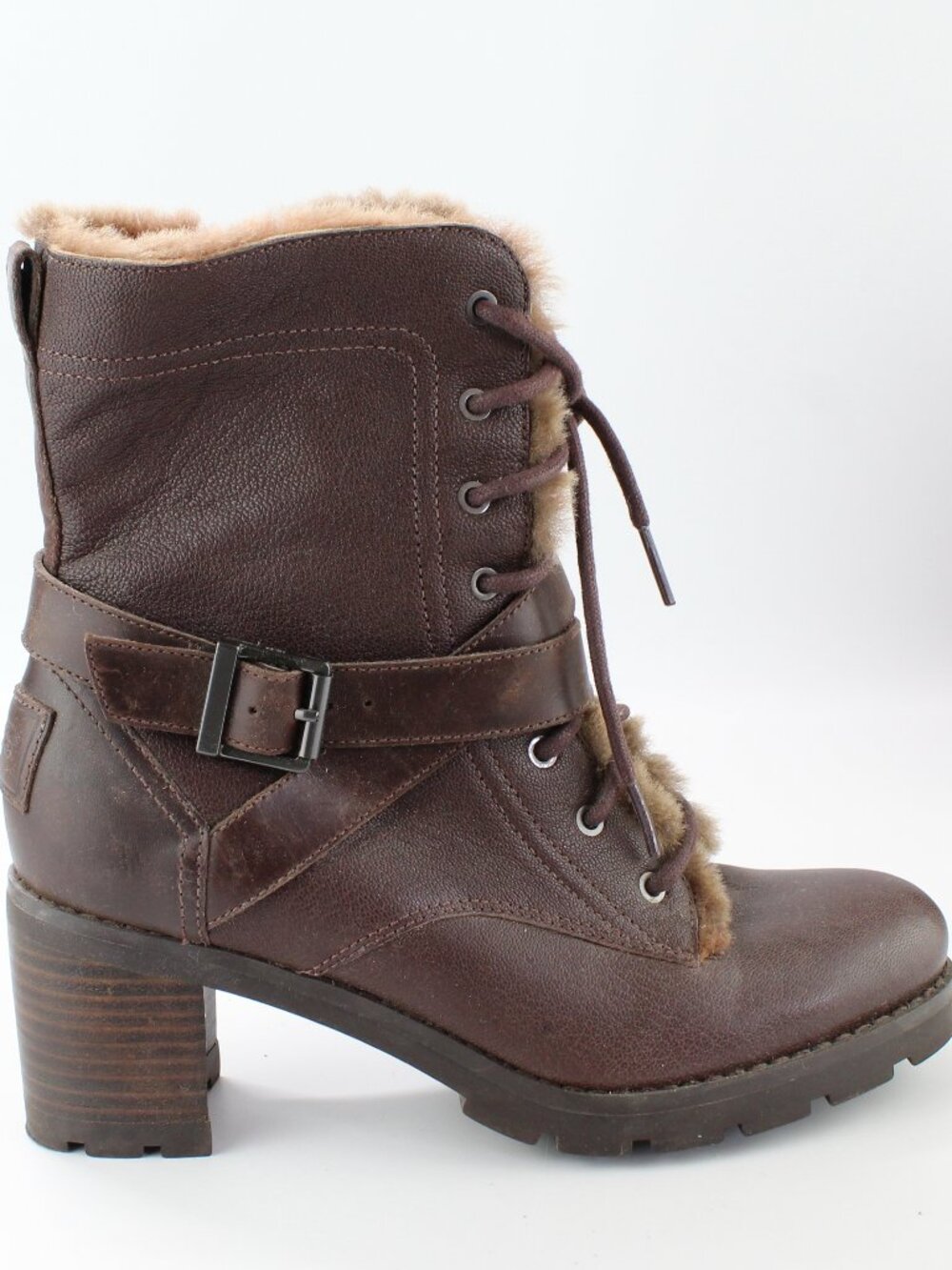 UGG Ingrid Lace Up Boots, US 7, Dark Brown, Cozy Winter Ankle Boots